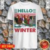 Chicken Rooster Hello Winter Christmas Shirt